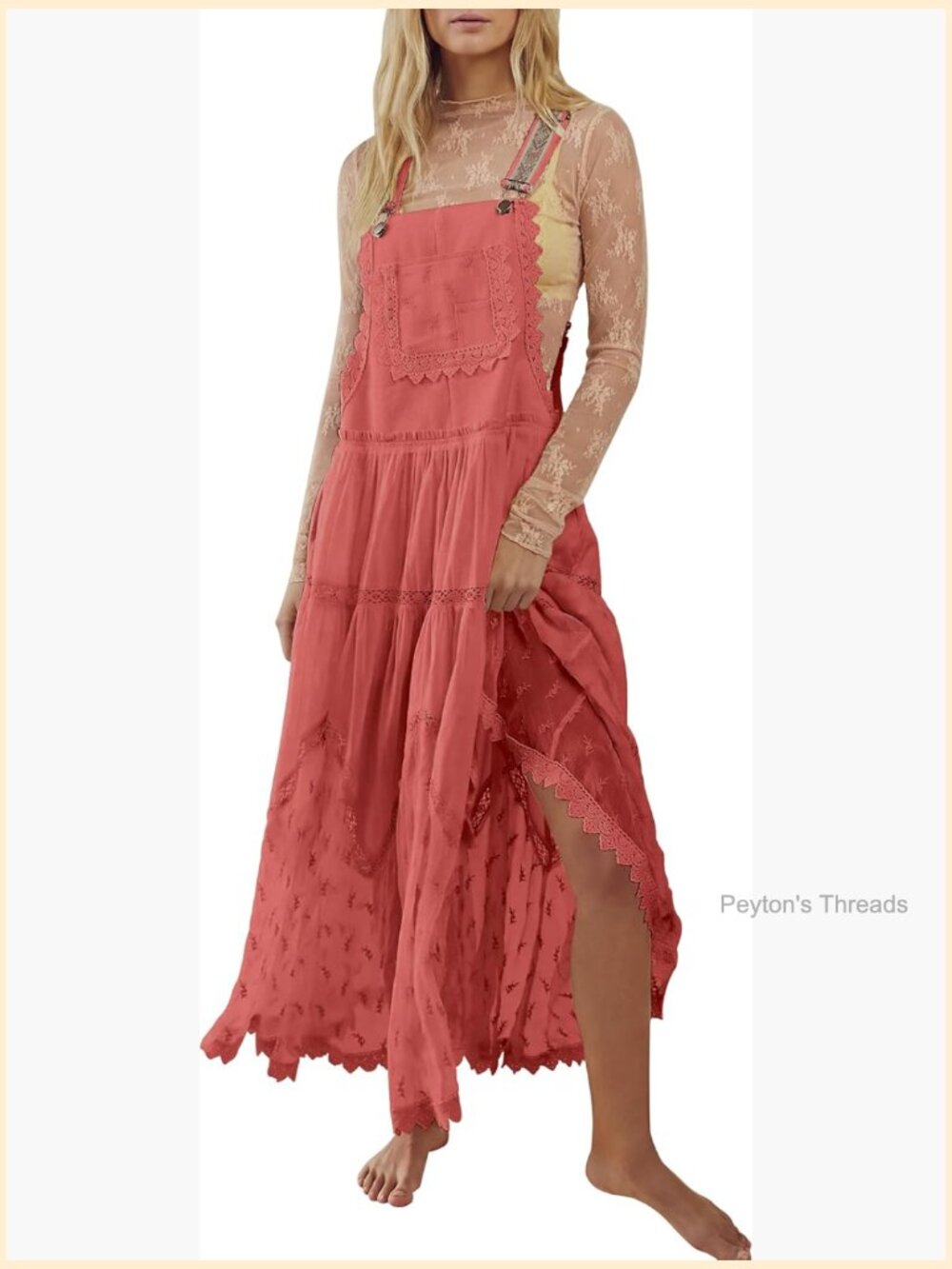 Sleeveless Floral Embroidered Maxi Dress with Pockets Boho